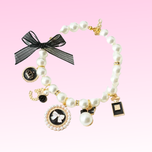 Pearls and Bow Charm Necklace