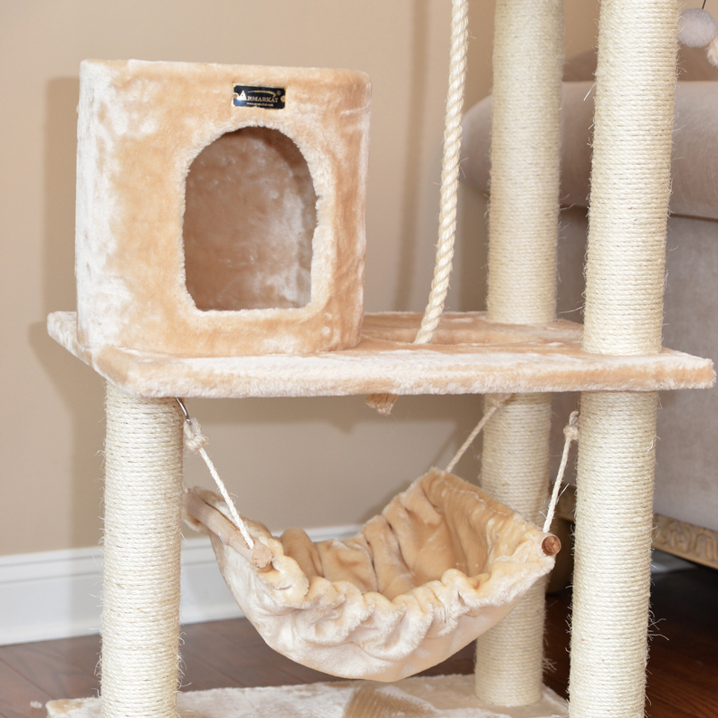 Real Wood Cat tree With Scratch posts and Hammock
